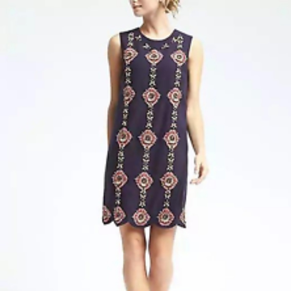 NWTBanana Republic embellished shift dress in Navy